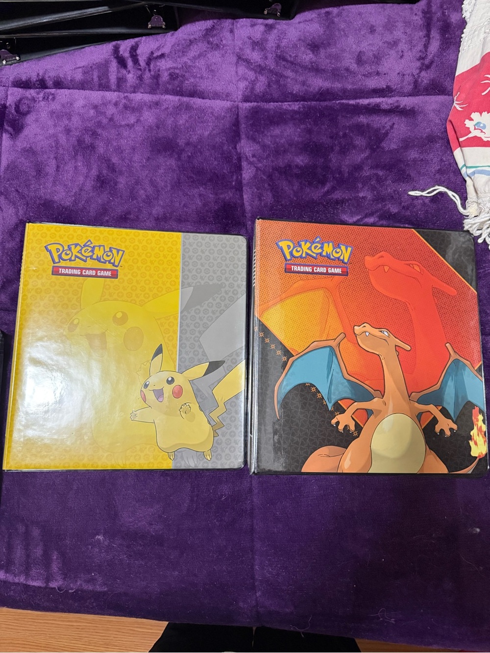 Pokemon Yellow Pikachu & Orange Charizard Trading Card Binders
